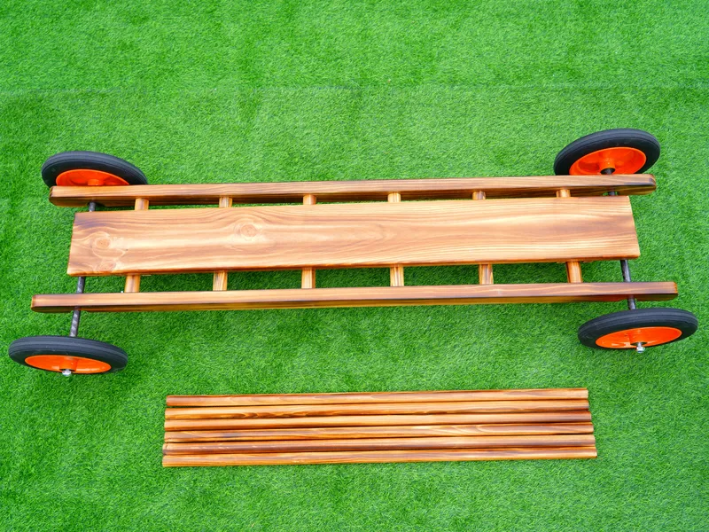 Complete 10-piece charred wood rowing construction system