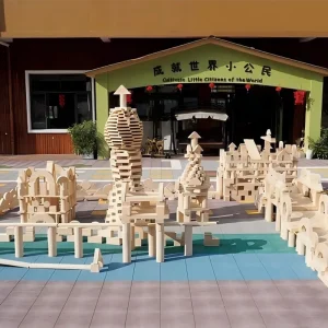 Giant building blocks set 1500pcs natural wood for preschool architecture