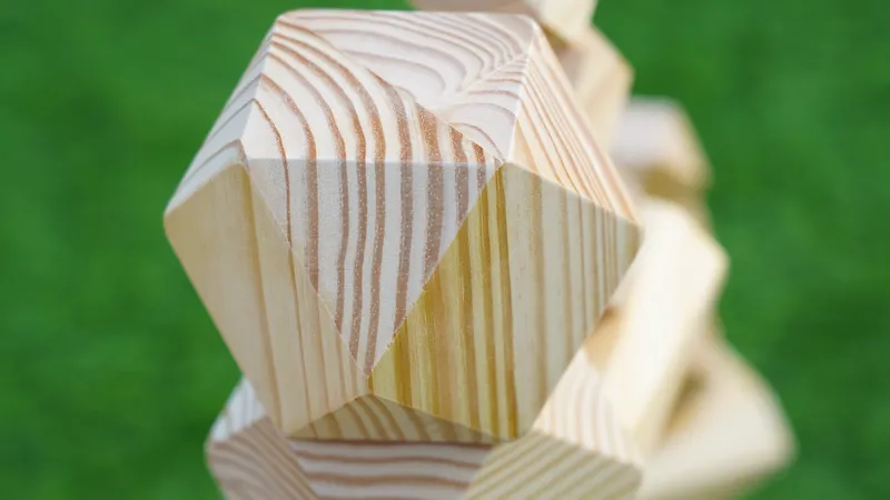 XL Natural stacking blocks with geometric forms