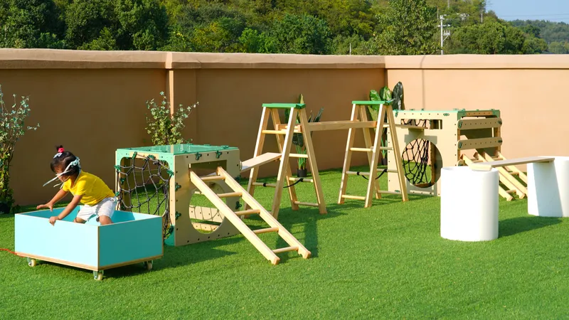 outdoor kids obstacle course playground equipment for physical development in preschools
