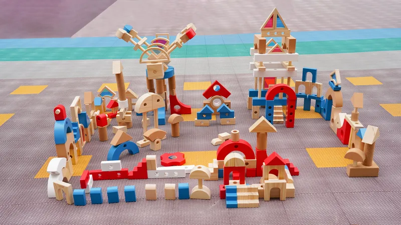 Multi-sensory texture blocks with four materials