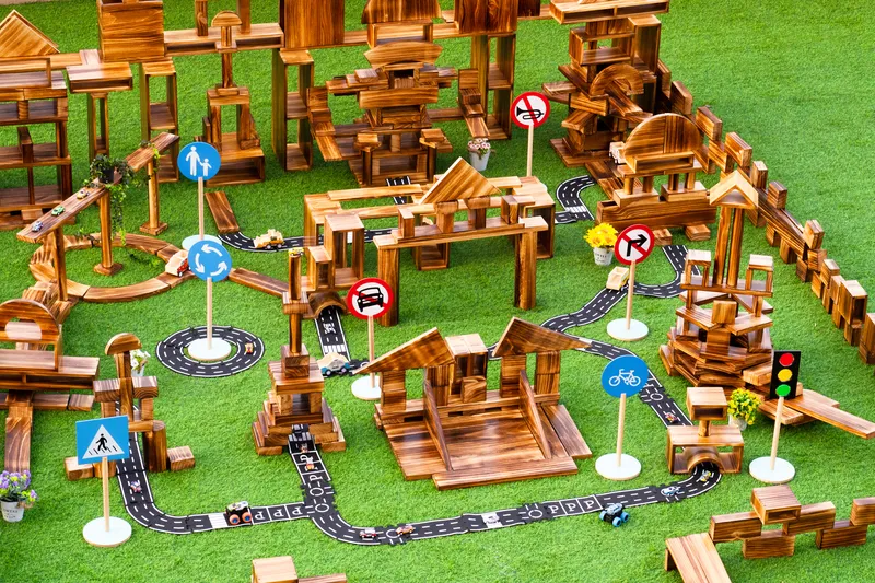 New Zealand pine blocks with extensive road components