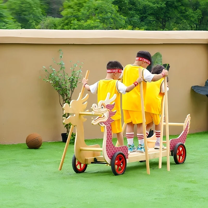 Festive Dragon Boat - Elaborate 27-piece power dragon boat construction set with traditional design