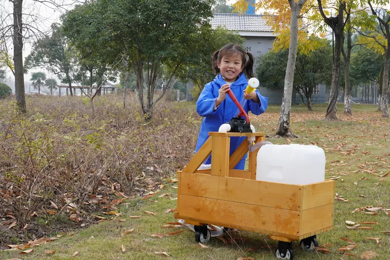 Pine wood construction and PE components