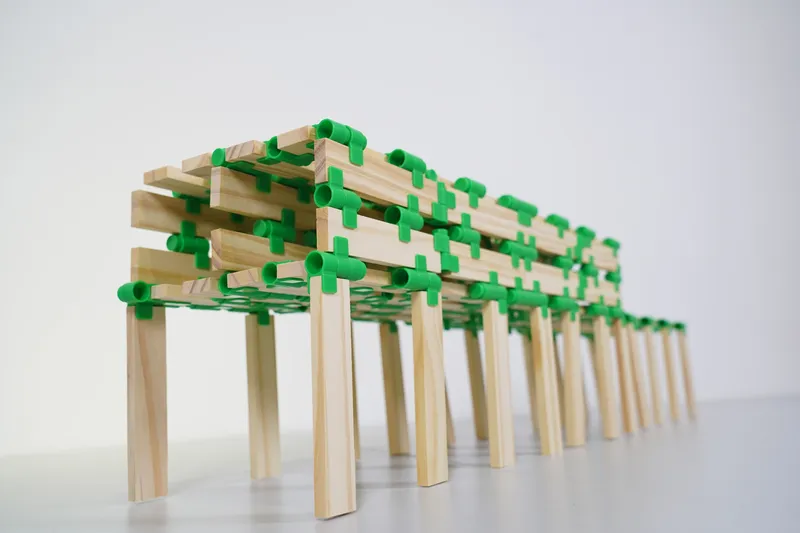 New Zealand pine wooden blocks with ABS plastic connectors
