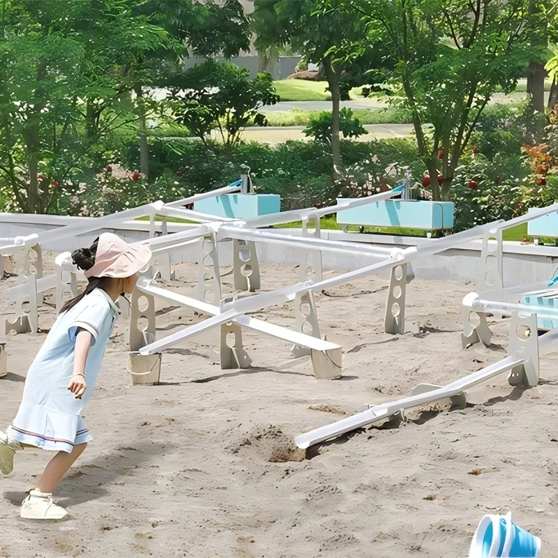 Multi-Tiered Blue Water Wheel Playset - Expanded blue multi-layer board water wheel system