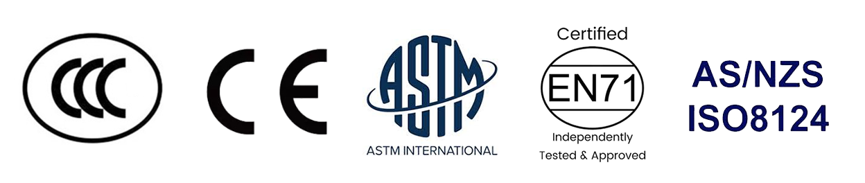 Product Safety and Compliance Certifications including CE marking, ASTM, EN71, and AS/NZS standards
