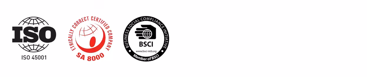 ISO Quality Management and Safety Certifications including ISO 9001 and safety compliance badges