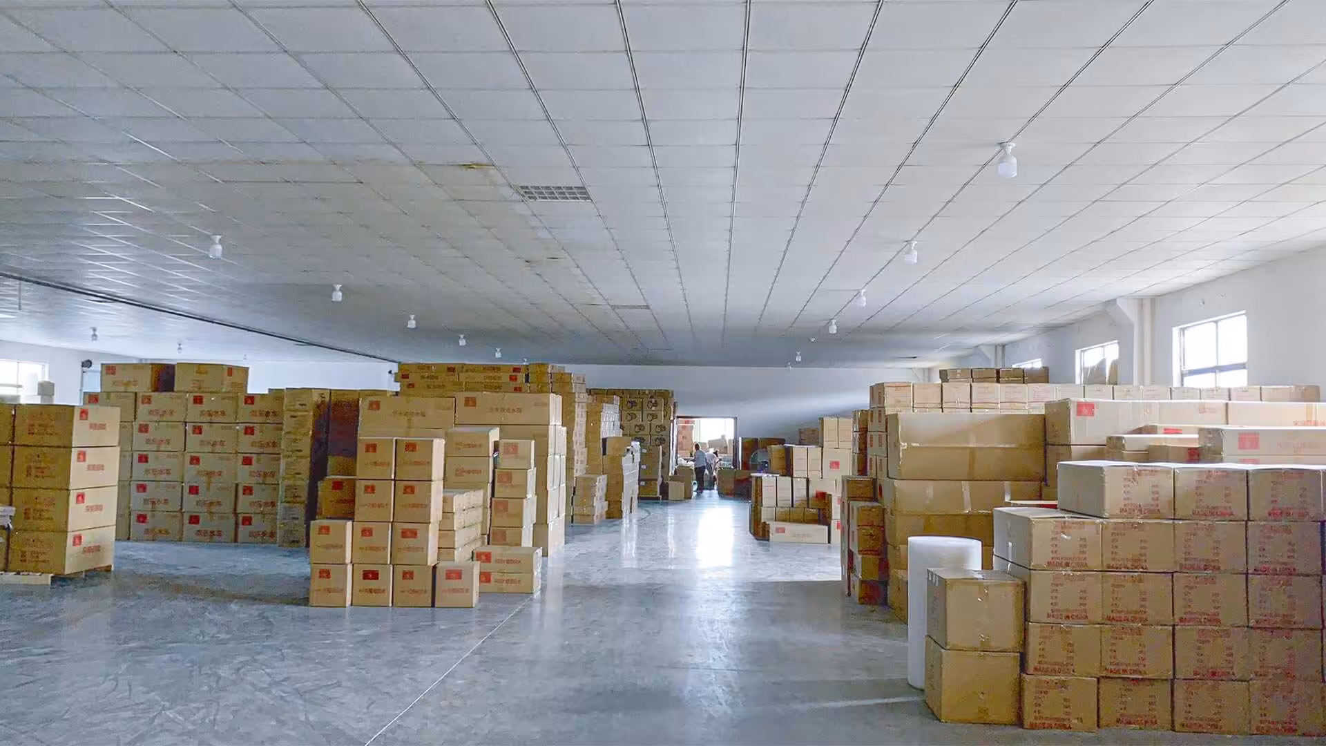 Organized warehouse facility for storing and shipping wooden educational toys to preschools and educational institutions
