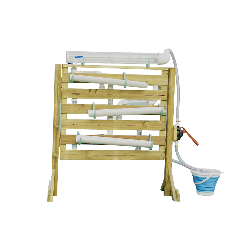 Children engaging with interactive water features