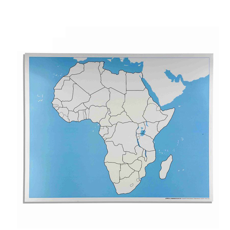 Africa Control Map - Unlabeled - Educational geography material for children