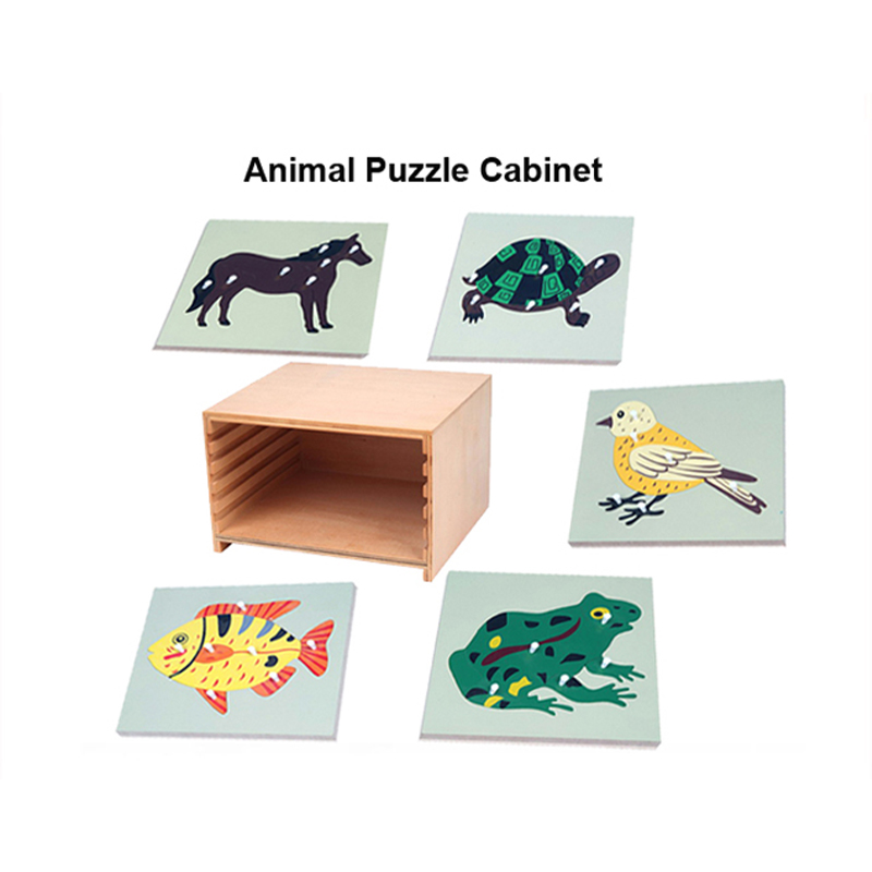 Animal Puzzle Cabinet - Montessori storage solution for animal puzzles