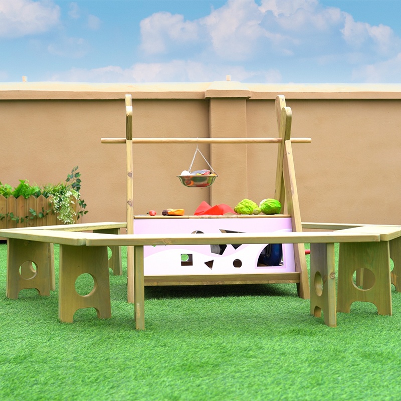 Antiseptic wood construction for outdoor durability and safety