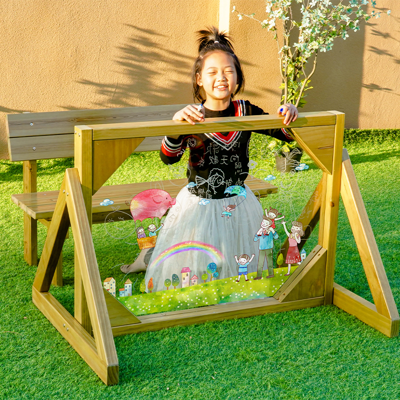 Outdoor classroom artistic learning setup