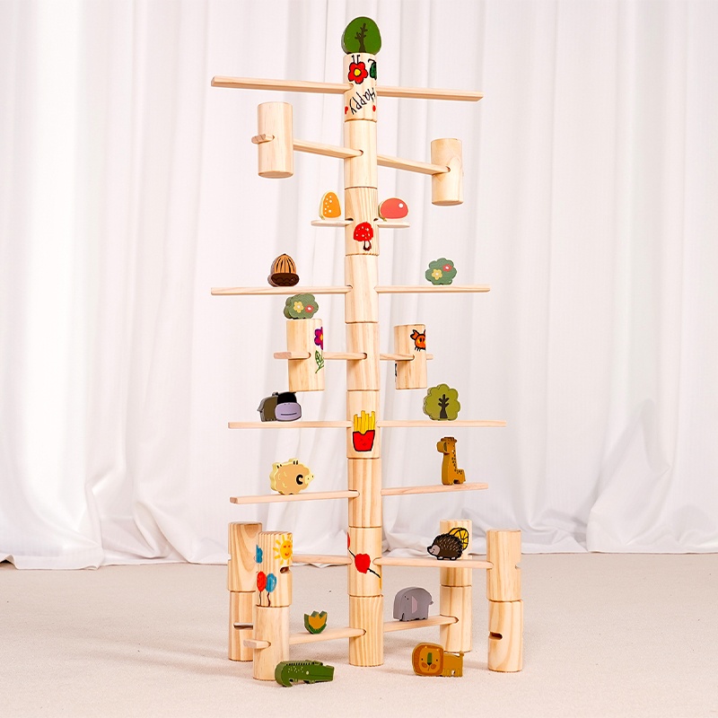 Creative building possibilities and educational play with skillful builder blocks