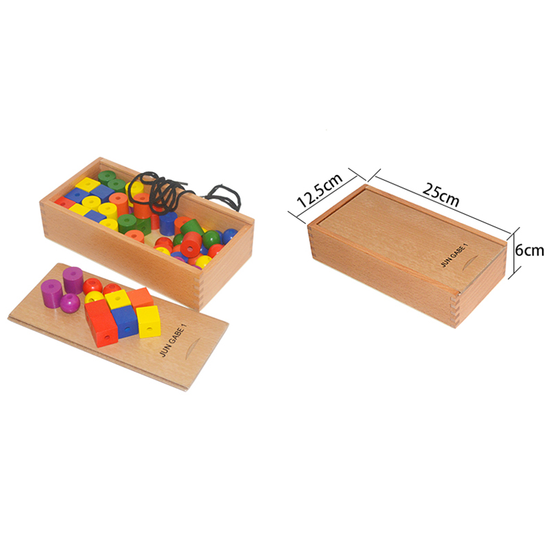 Froebel Toys-Beads - Educational wooden beads set with 102 colorful beads