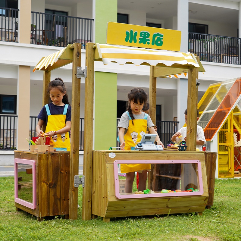 Fruit Shop Set - Comprehensive outdoor pretend play set with Finnish pine construction