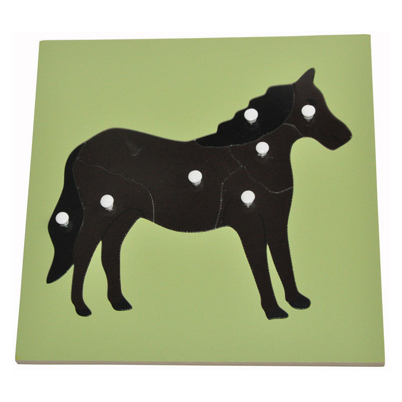 Horse Puzzle - Montessori educational material for animal anatomy learning