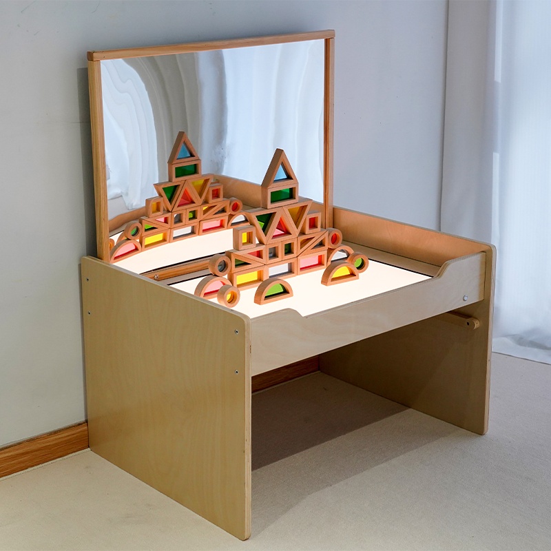 Children using light table for learning