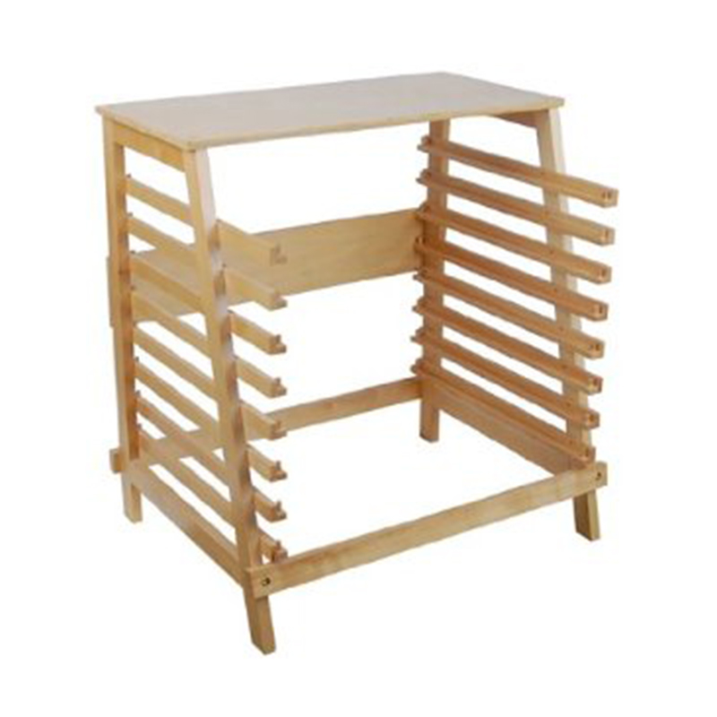 Montessori Stand for 8 Puzzle Maps - Hardwood storage stand for educational materials