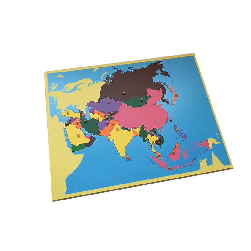 Puzzle Map of Asia - Educational use demonstration
