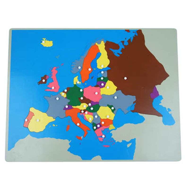 Puzzle Map of Europe - Montessori educational material for geographical learning