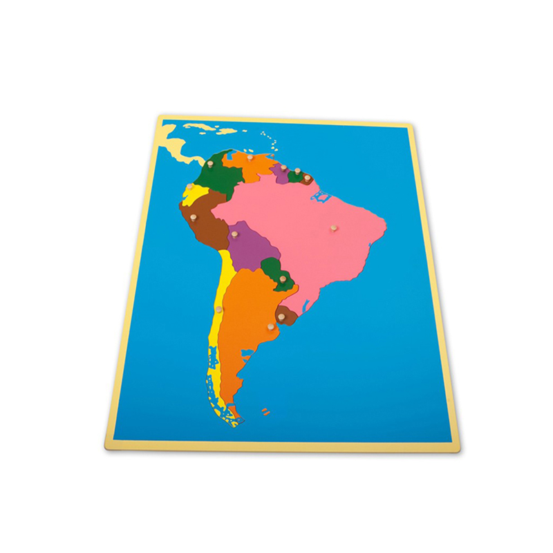 Puzzle Map of South America - Montessori educational material for geographical learning
