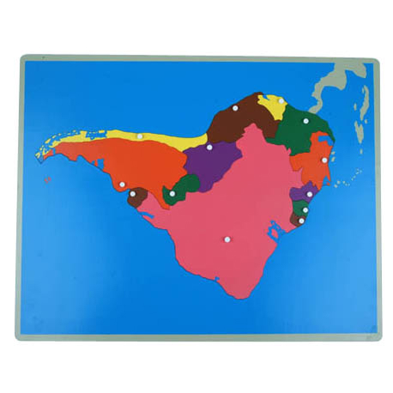 Puzzle Map of South America - Individual country pieces with capital knobs