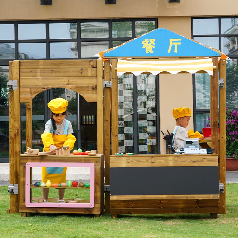 Restaurant Set - Premium outdoor pretend play restaurant equipment with Finnish pine construction