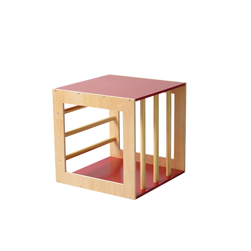 Round Pole Climbing Box - Multi-layer basswood and beech wood construction for infant and toddler climbing development