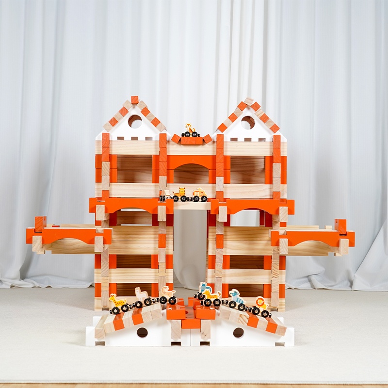 Nine different building-block shapes demonstration