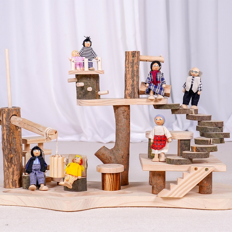 Small House-Model 2 - Wooden architectural model for imaginative play and educational exploration