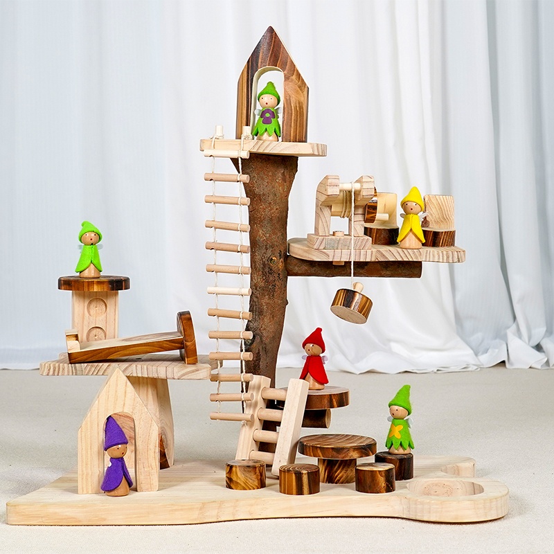 Small House-Model 4 - Charming miniature wooden house for tabletop micro-architecture play