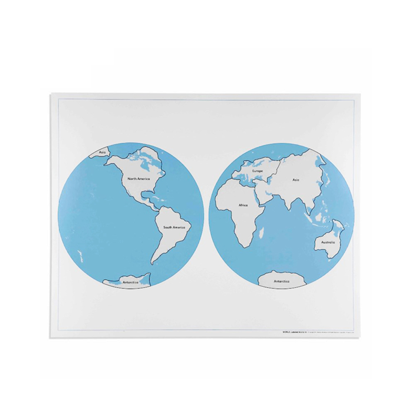 World Control Map - Labeled - Educational geography material for children