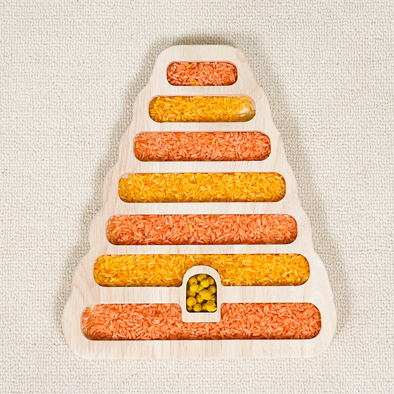 Beehive-Carving Disk - Natural rice and rubberwood sensory learning tool