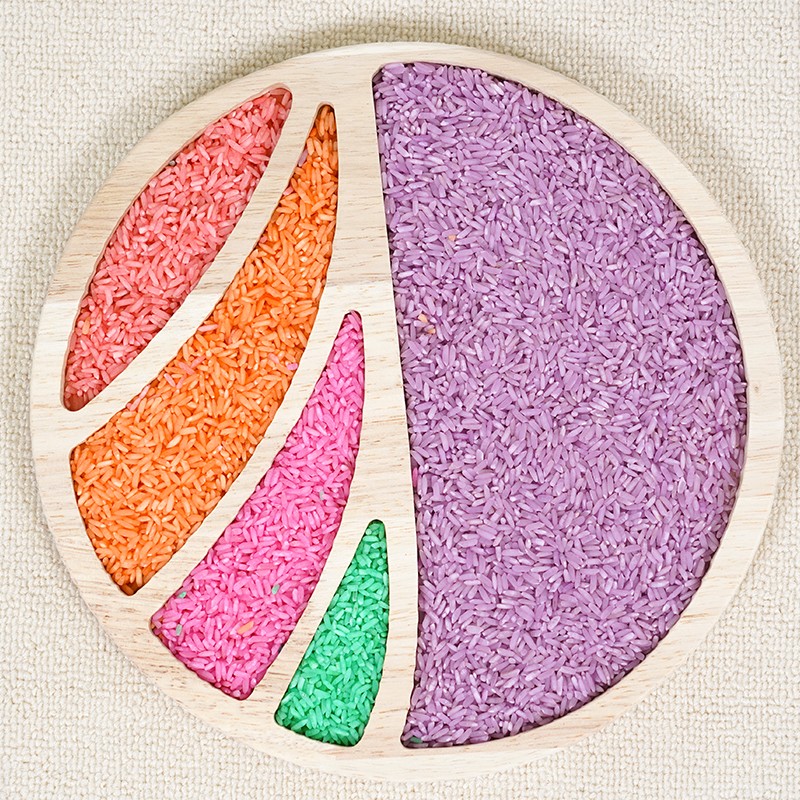 Circle-Carving Disk - Natural rice and rubberwood sensory learning tool