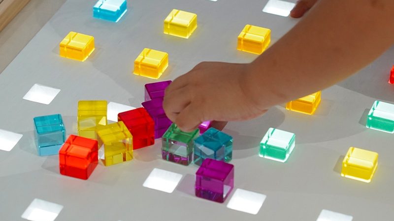Sensory light table - fine motor skills