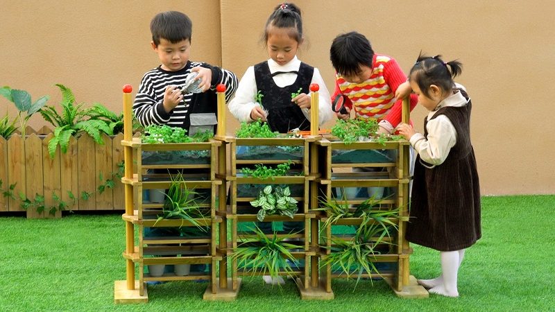 Wooden garden tools set for preschool