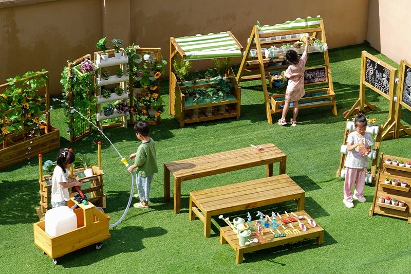 preschool outdoor playhouse educational learning environment