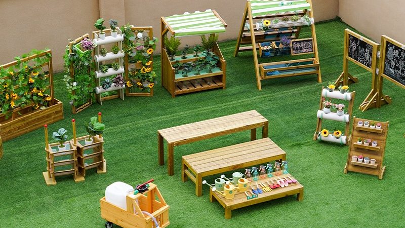 wooden preschool art center