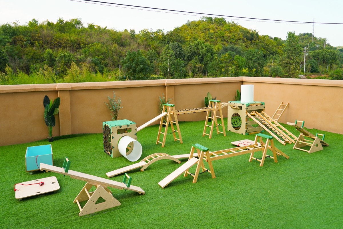 Obstacle Course Set Outdoor Obstacle Course Equipment: 253pcs Kids Modular Set
