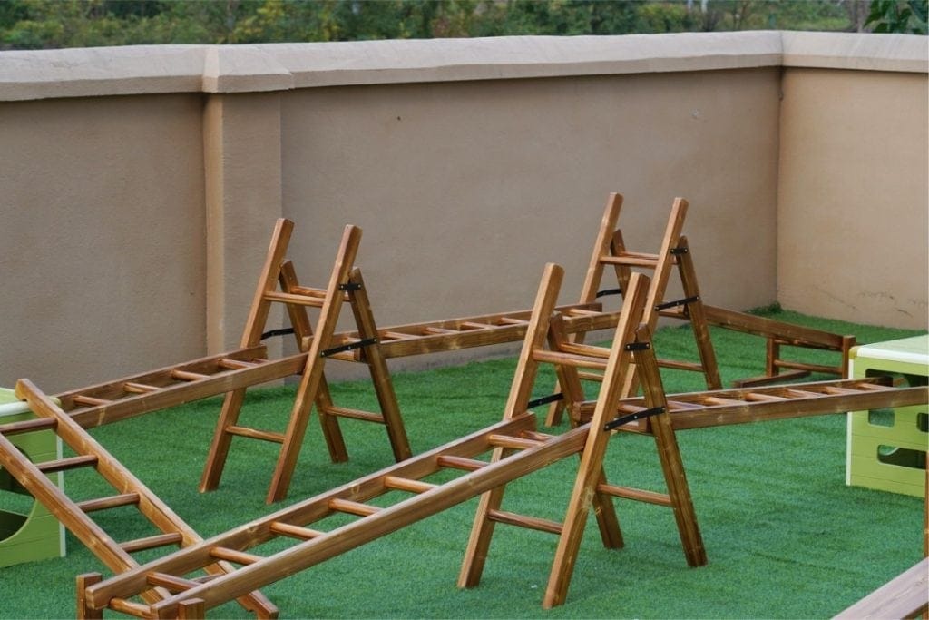 Anji Play Materials: 28pcs Outdoor Children's Climbing Frame Set