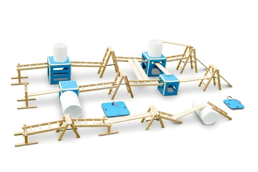 Kids Obstacle Course Set: 41pcs Modular PE Equipment & Storage
