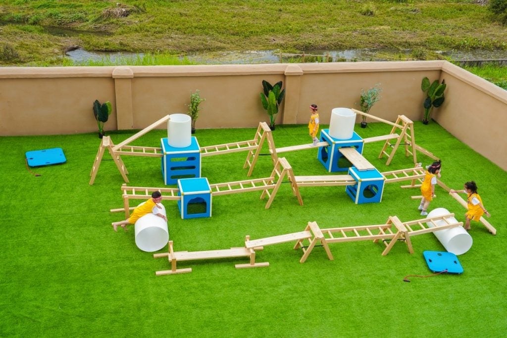 Kids Obstacle Course Set: 41pcs Modular PE Equipment & Storage