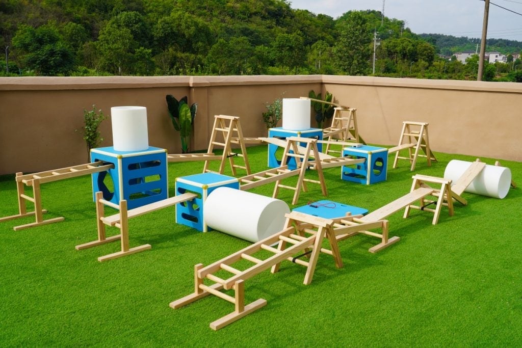 Kids Obstacle Course Set: 41pcs Modular PE Equipment & Storage