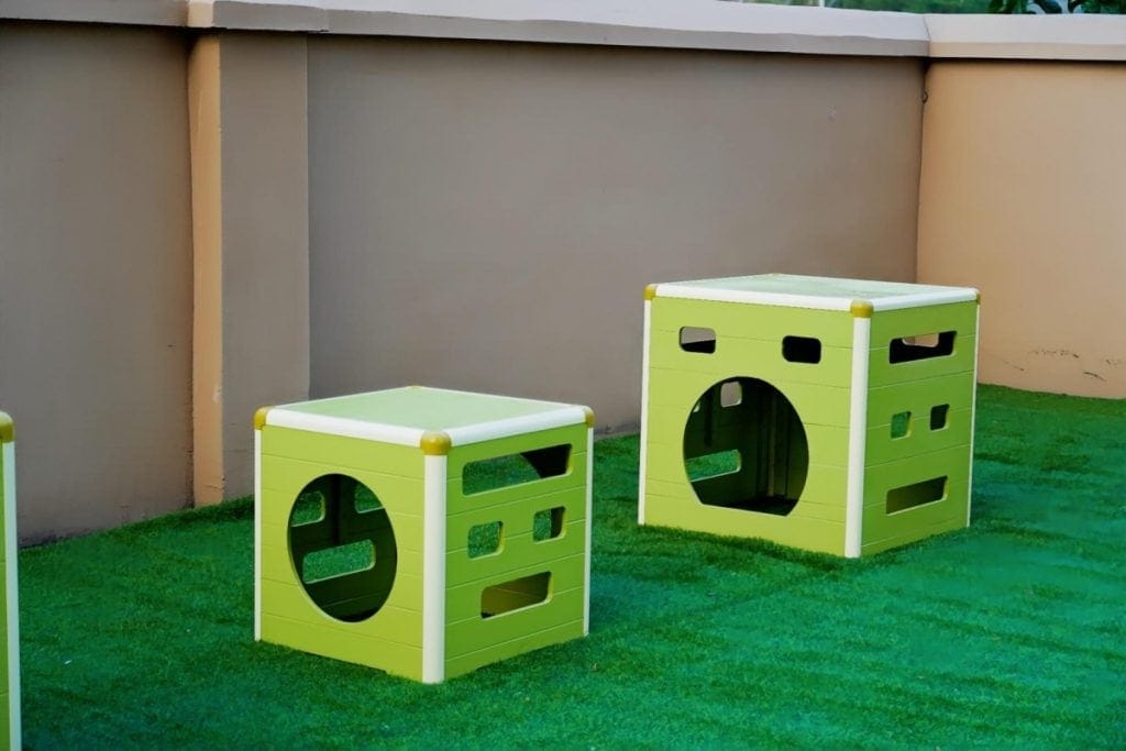 Kids Obstacle Course Set: 41pcs Natural Wood & Storage Bin