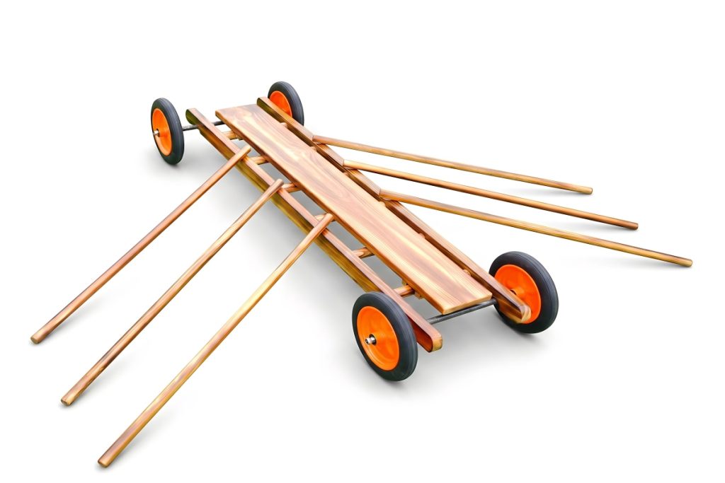 Anji Play Equipment 10pcs Kids Carbonized Wooden Rowing Set
