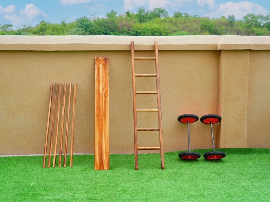 Anji Play Equipment 10pcs Kids Carbonized Wooden Rowing Set