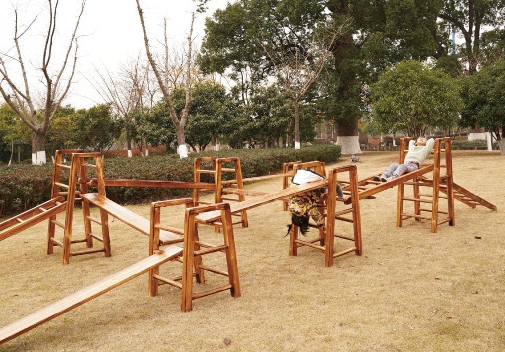 Anji Play Materials: 16pcs Wooden Playground Equipment Set
