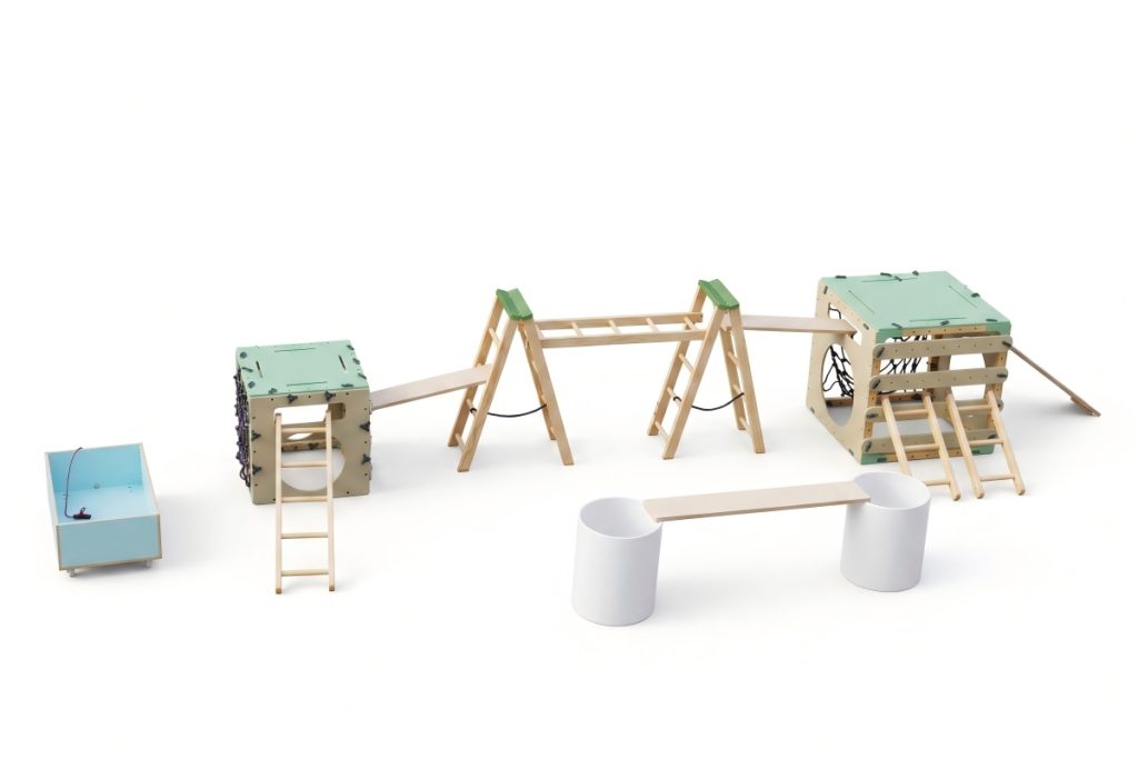 Children's Obstacle Course Equipment: 235pcs Modular STEM Playset